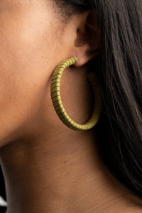 Earrings Hoop,Green,Suede,Suede Parade Green ✧ Hoop Earrings
