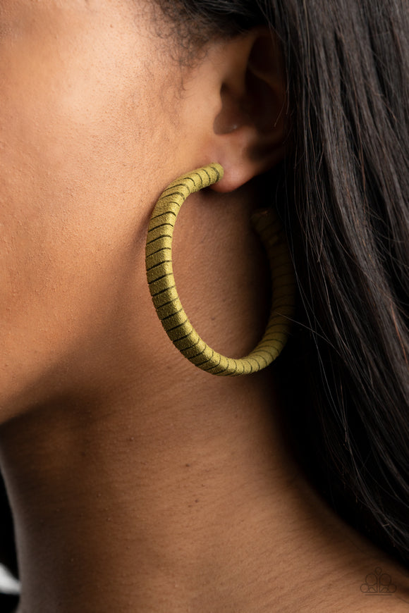 Suede Parade Green ✧ Hoop Earrings Hoop Earrings
