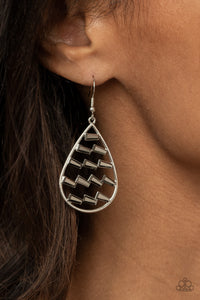 Earrings Fish Hook,Hematite,Silver,Glitzy Grit Silver ✧ Earrings
