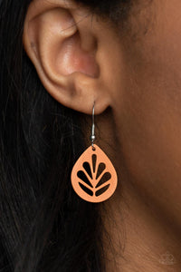 Earrings Fish Hook,Orange,LEAF Yourself Wide Open Orange ✧ Earrings