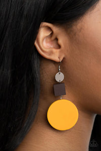 Brown,Earrings Fish Hook,Earrings Wooden,Wooden,Yellow,Modern Materials Yellow ✧ Wood Earrings