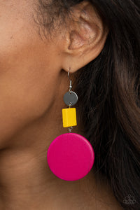 Earrings Fish Hook,Earrings Wooden,Multi-Colored,Pink,Wooden,Yellow,Modern Materials Multi ✧ Wood Earrings