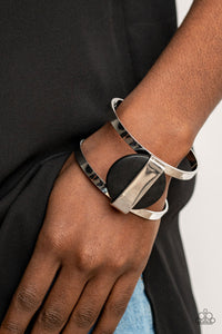 Black,Bracelet Cuff,Bracelet Wooden,Silver,Wooden,Organic Fusion Black ✧ Bracelet