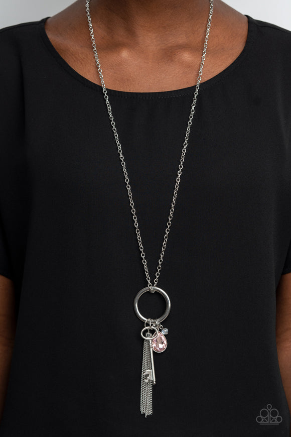 Unlock Your Sparkle Pink ✨ Necklace Long