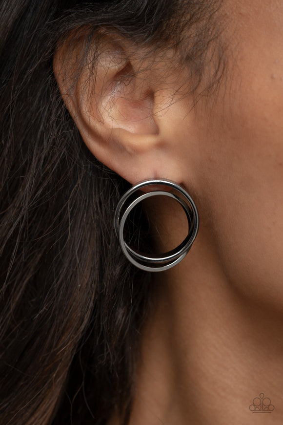 Always In The Loop Black ✧ Post Earrings