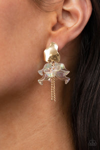 Earrings Acrylic,Earrings Post,Gold,Iridescent,Harmonically Holographic Gold ✧ Acrylic Post Earrings