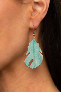 Blue,Copper,Earrings Fish Hook,Heads QUILL Roll Copper ✧ Earrings