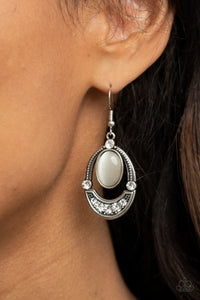 Cat's Eye,Earrings Fish Hook,White,Serene Shimmer White ✧ Earrings