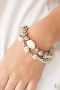 Bracelet Stretchy,White,Authentically Artisan White  ✧ Bracelet