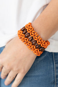 Bracelet Stretchy,Bracelet Wooden,Orange,Wooden,Bali Beach Retreat Orange  ✧ Bracelet