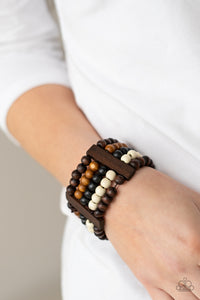 Black,Bracelet Stretchy,Bracelet Wooden,Brown,Multi-Colored,White,Wooden,Caribbean Catwalk Multi  ✧ Bracelet