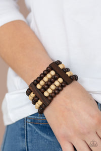 Bracelet Stretchy,Bracelet Wooden,Brown,Wooden,Caribbean Catwalk Brown  ✧ Bracelet