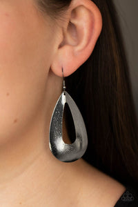Black,Earrings Fish Hook,Gunmetal,Hand It OVAL! Black ✧ Earrings