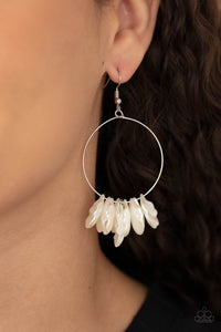 Earrings Fish Hook,White,Sailboats and Seashells White ✧ Earrings