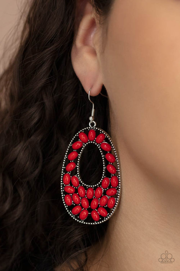 Beaded Shores Red ✧ Earrings Earrings
