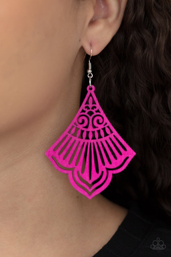 Eastern Escape Pink ✧ Wood Earrings Earrings