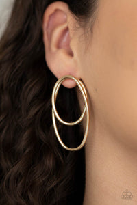 Earrings Post,Gold,So OVAL-Dramatic Gold ✧ Post Earrings