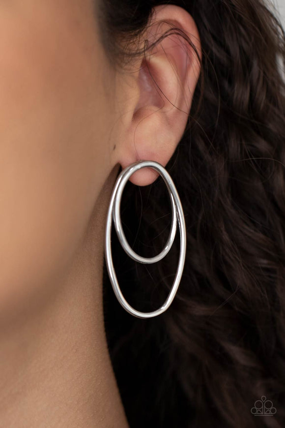 So OVAL-Dramatic Silver ✧ Post Earrings Post Earrings