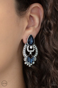 Blue,Earrings Clip-On,Glamour Gauntlet Blue ✧ Clip-On Earrings