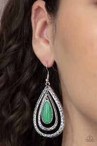 Earrings Fish Hook,Green,Jade,Teardrop Torrent Green ✧ Earrings