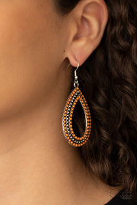 Earrings Fish Hook,Orange,Tear Tracks Orange ✧ Earrings
