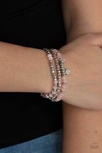 Bracelet Stretchy,Light Pink,Pink,Glacial Glimmer Pink  ✧ Bracelet