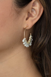 Earrings Hoop,Gold,White,Poshly Primitive White ✧ Hoop Earrings