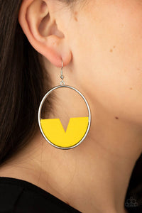 Earrings Fish Hook,Earrings Wooden,Wooden,Yellow,Island Breeze Yellow ✧ Wood Earrings