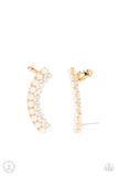 Doubled Down On Dazzle Gold ✧ Ear Crawler Post Earrings Ear Crawler Post Earrings
