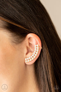 Earrings Ear Crawler,Gold,Doubled Down On Dazzle Gold ✧ Ear Crawler Post Earrings