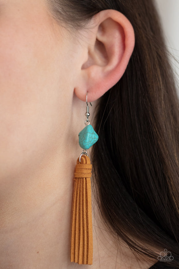 All-Natural Allure Blue ✧ Suede Earrings Earrings