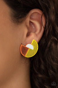 Earrings Post,Multi-Colored,Orange,Yellow,It’s Just an Expression Yellow ✧ Post Earrings
