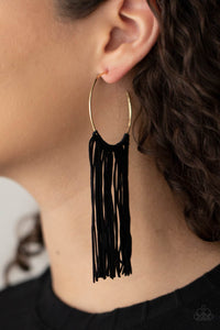 Earrings Fringe,Earrings Hoop,Gold,Flauntable Fringe Gold ✧ Fringe Hoop Earrings