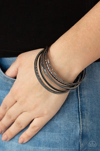 Black,Bracelet Bangle,Gunmetal,How Do You Stack Up? Black ✧ Bangle Bracelet