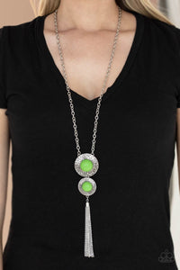 Green,Necklace Long,Abstract Artistry Green ✧ Necklace