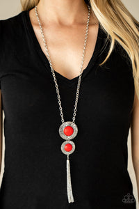 Necklace Long,Red,Abstract Artistry Red ✧ Necklace
