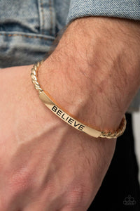 Bracelet Cuff,Faith,Gold,Inspirational,Keep Calm and Believe Gold  ✧ Bracelet