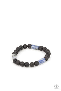 Blue,Bracelet Stretchy,Lava Stone,Earthy Energy Blue ✧ Lava Rock Bracelet