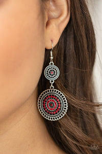 Earrings Fish Hook,Red,Bohemian Bedazzle Red ✧ Earrings