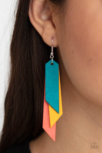 Earrings Fish Hook,Multi-Colored,Suede,Suede Shade Multi ✧ Earrings