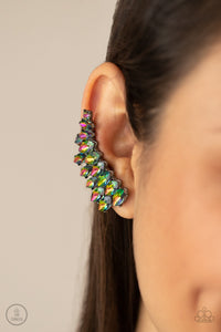 Earrings Ear Crawler,Multi-Colored,Oil Spill,Explosive Elegance ✧ Ear Crawler Post Earrings