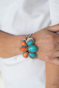 Bracelet Hinged,Orange,Turquoise,Botanical Badlands Orange  ✧ Bracelet