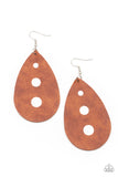 Rustic Torrent Brown ✧ Leather Earrings Earrings