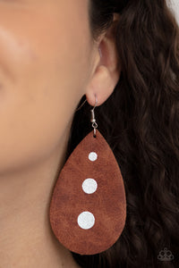 Brown,Earrings Fish Hook,Earrings Leather,Leather,Rustic Torrent Brown ✧ Leather Earrings