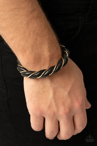Black,Bracelet Cuff,Gold,Leather,Men's Bracelet,Rebel Relic Gold ✧ Bracelet