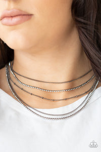 Black,Gunmetal,Necklace Choker,Necklace Short,Dangerously Demure Black ✨ Necklace