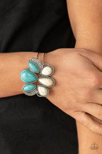 Blue,Bracelet Hinged,Turquoise,White,Botanical Badlands White ✧ Bracelet