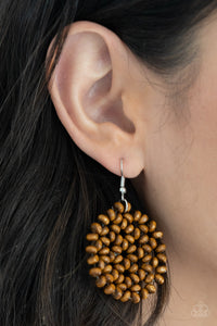 Brown,Earrings Fish Hook,Earrings Wooden,Wooden,Summer Escapade Brown ✧ Wood Earrings