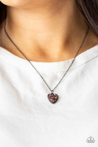 Gunmetal,Necklace Short,Purple,Pitter-Patter, Goes My Heart Purple ✨ Necklace