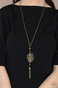 Brass,Necklace Long,Palm Promenade Brass ✨ Necklace